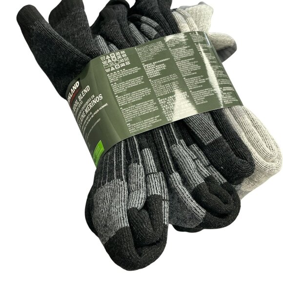 NEW Kirkland Signature 4 Pairs Merino Wool Blend Men's 7-13 Full Cushion Socks - Picture 5 of 6